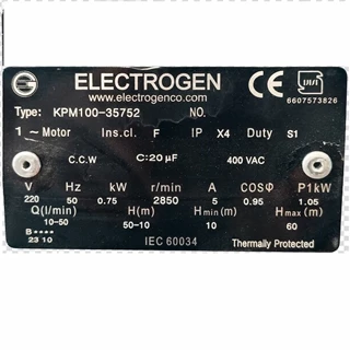 پمپ آب یک اسب محیطی الکتروژن مدل KPM100