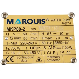 پمپ آب یک اسب محیطی مارکوئیس مدل MKP80